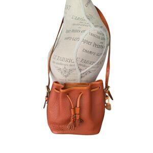 Vintage Dooney & Bourke Pebbled Leather Bucket Bag